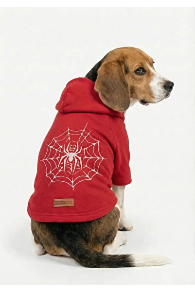 MPZ Pets Cat and Dog Outfit & Dress - Red Hoodie and Spider