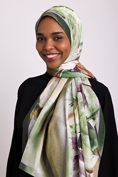 Ayshara Çiçek Hattı Με σχέδιο Μονόπλευρο Σάλι - Πράσινο