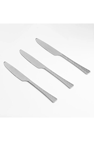 divendi-ro Cuțite de masă, oțel inoxidabil, diametru 23cm, 3 bucăți, argintii