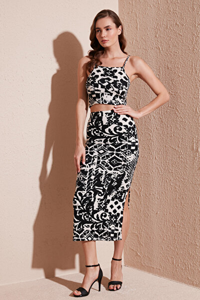 Lela Slim Fit Rope Strap Slit Midi Σετ Κοστούμι 5865726