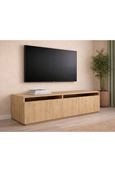 MOBİLİQUE Hilal Modern Ahşap Desenli Tv Ünitesi Safirmeşe