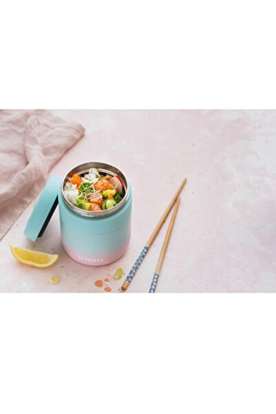 Kambukka Bora Yemek Termosu 600 Ml,açık Yeşil /pembe
