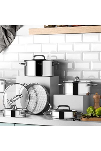 Aryıldız Studio Prestige 20 Parça Cam Kapak İdeal Çelik Çeyiz Seti