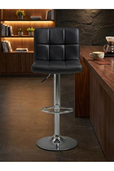 on home Premium Leather Bar Chair - Black