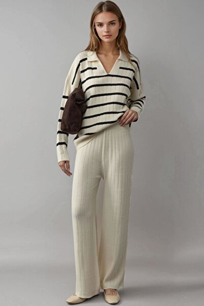 Hiccup Σετ πλεκτών ενδυμάτων με ριγέ γιακά πόλο MY FASHION