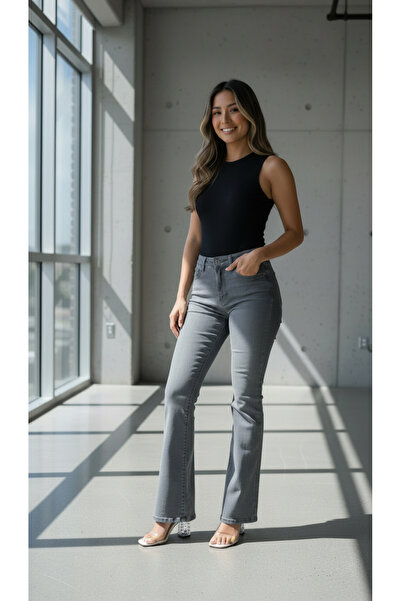 comfort jeans Γυναικείο μπλε γκρι Lycra ελαστικό ψηλόμεσο ισπανικό τζιν παντε...