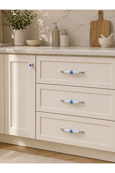 Porcellana Perla (16cm) -Porselen Kapak Dolap Çekmece Mutfak Banyo Mobilya Ku...