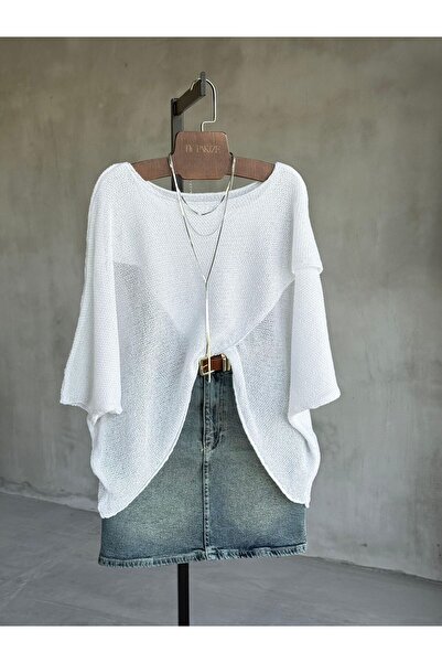 sumoda Γυναικεία Πλεκτή Μπλούζα με Ασύμμετρο Κόψιμο