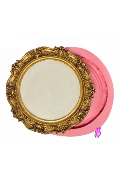 morlalem m Çiçek Kabartma 27cm Çerçeve Tepsi Silikon Kalıp K-833