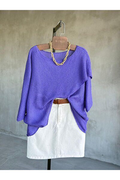 sumoda Γυναικεία Πλεκτή Μπλούζα με Ασύμμετρο Κόψιμο