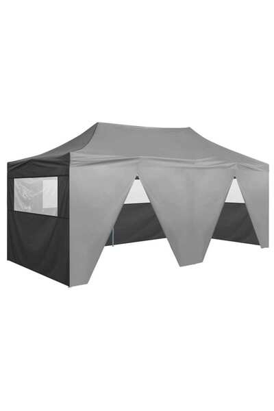Concept Cort de petrecere pliabil cu 4 pereți, antracit, 3 x 6 m, oțel