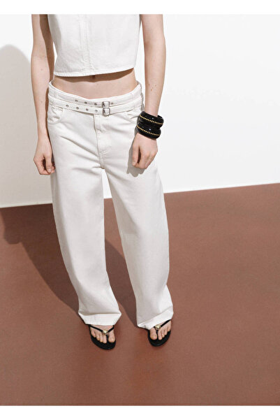 MANGO Woman Double-Belt-Barrel-Jeans