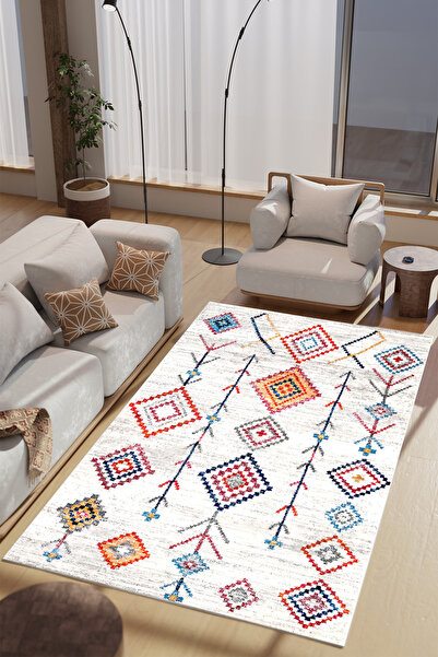 Utah Patterned Machine Washable Living Room Rug Bedroom Rug & Runner Models