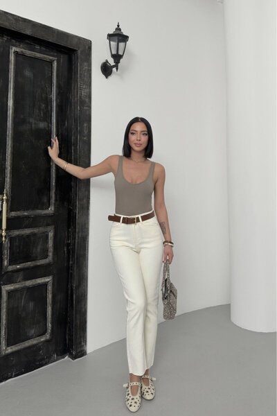 Coşkun GİYİM Γυναικείο τζιν παντελόνι με κομψό κόψιμο στα τελειώματα, Mom Fit...