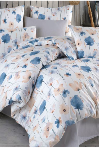 NazeninHome Set de lenjerie de pat Ranforce Romance 100% bumbac pentru o pers...