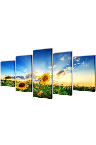 Concept Set tablouri de perete cu imprimeu floarea soarelui, 200 x 100 cm