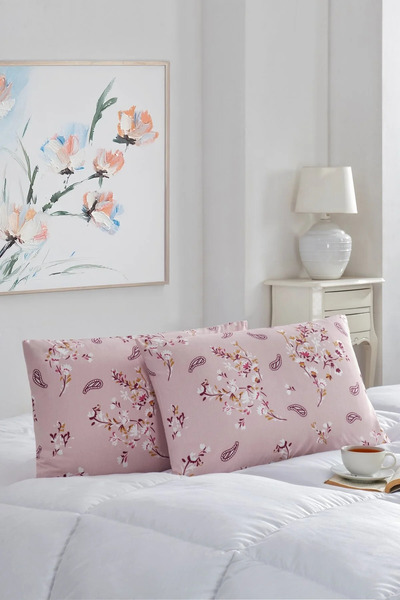 Shopyteks Μαξιλαροθήκη με σχέδιο λουλουδιών 2 τεμαχίων 50x70 εκ. | Βαμβακερό ...