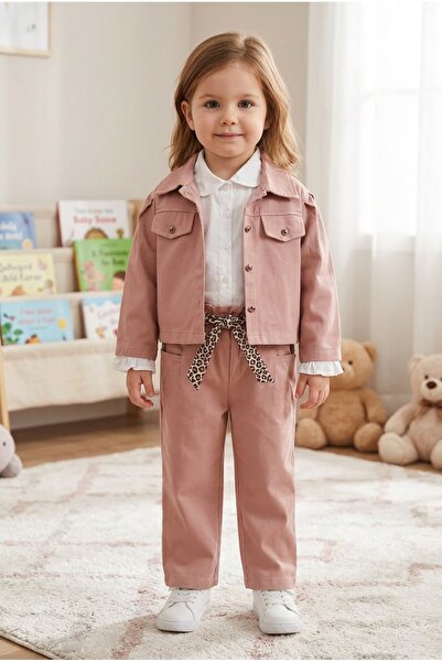 Harika KIDS Set jachetă din gabardină pentru fete – Cămașă țesută cu nasturi ...