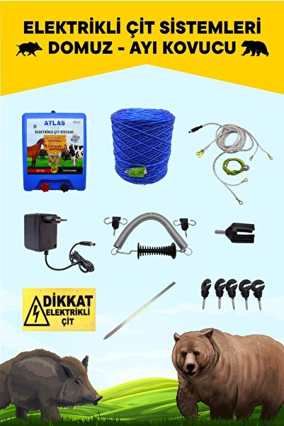ATLAS ÜRÜNLERİ ELEKTRİKLİ BAHÇE ÇİTİ 5 YIL GARANTİ 1000MT ÖMÜRLÜK SET ÜRÜN NO2