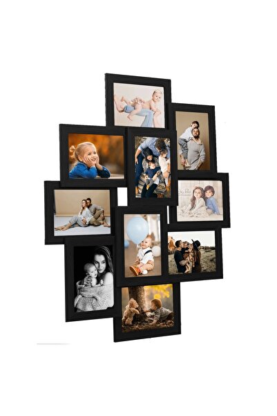Concept Ramă foto colaj, negru, 10x (10x15 cm) foto, MDF