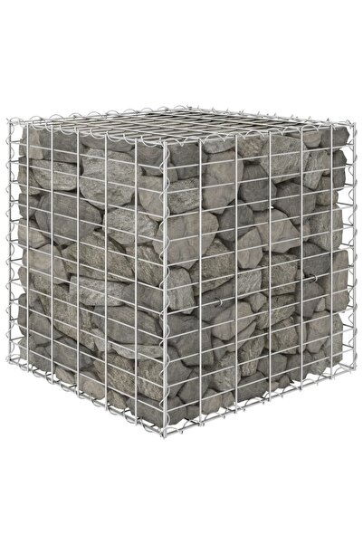 Concept Strat înălțat cub gabion, 60 x 60 x 60 cm, sârmă de oțel