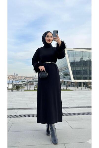 Kolları puff detay elbise