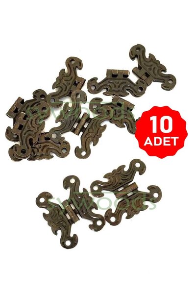 sywoods Kelebek Menteşe 10 Adet Oksit 33x40 mm Kutu ve Sandık Menteşesi Hobi ...