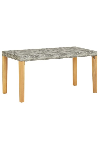 Concept Bancă de grădină, gri, 120 cm, poliratan și lemn de acacia