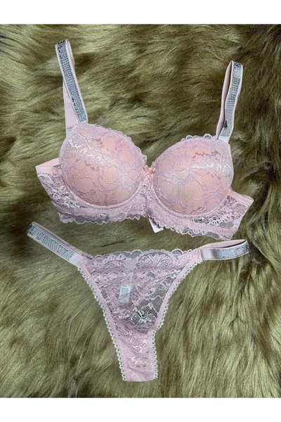 SATTENS Δαντελωτό VIP ΣΕΤ ΣΟΥΤΙΕΝ ΜΕ ΠΕΤΡΑ - ΣΕΤ ΕΣΩΡΟΥΧΩΝ ΜΕ ΓΕΜΙΣΜΕΝΟ ΚΟΥΠ B