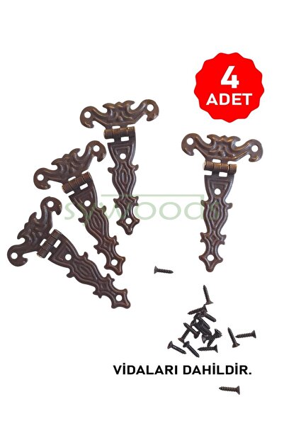 sywoods Tek Kuyruk Menteşe 4 Adet Antik 40x68 mm Kutu ve Sandık Menteşesi Hob...
