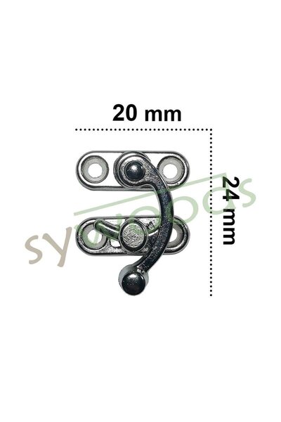 sywoods Small Bow Eye Hooked Lock Nickel 10 Pieces Box Chest and Lid Clip 20x24 Mm