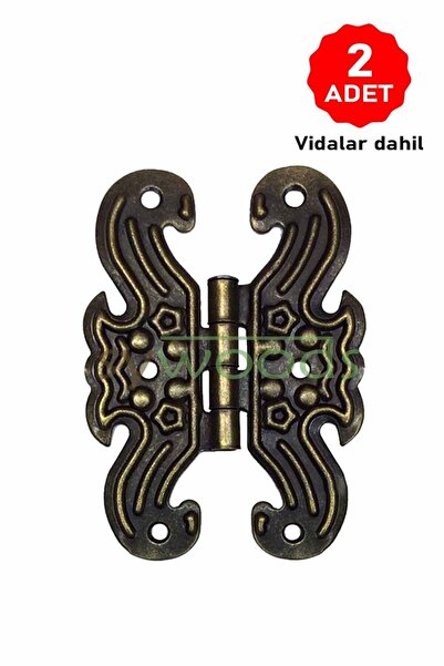 sywoods Büyük kelebek menteşe 2 adet antik