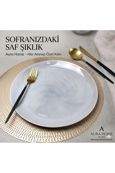 Luminarc Mermer Desenli Yemek Tabağı 6’Lı Yemek Takımı
