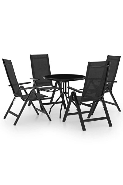 Concept Set mobilier bistro, 5 piese, negru și antracit