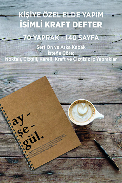 Ayşegül İsimli Kişiye Özel Kraft Defter