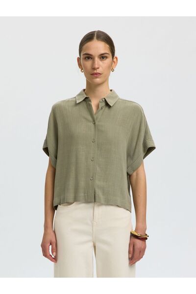 Selected Femme Kurzarmhemd Cropped
