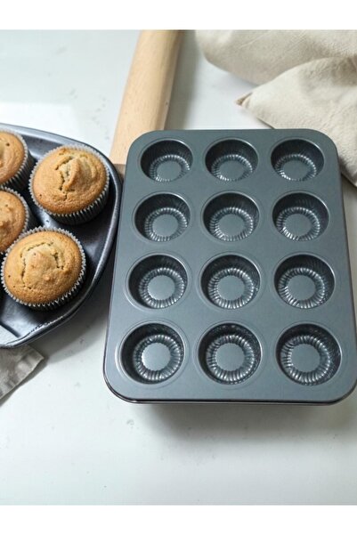 BuNeBox Çizgi Desenli Kek Muffin ve Kurabiye Kalıbı 26,5 X35 cm
