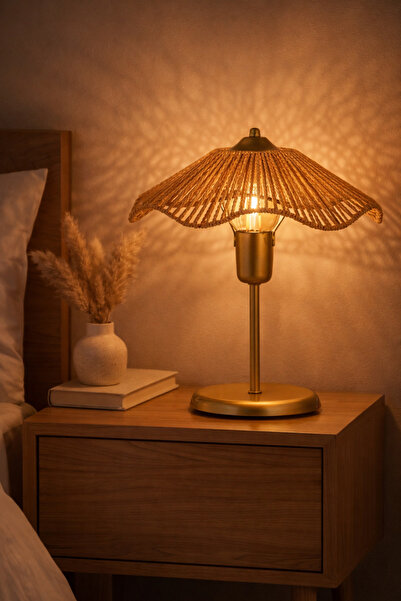 ANGDESİGN Tropical Lampshade -Brown/Antique