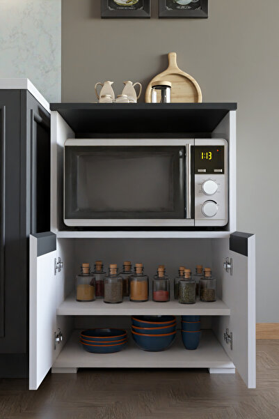 DEKOZUM MİCROCHEF Mikro Dalga Fırın Dolabı Çok Amaçlı Mutfak Dolabı Set Altı ...