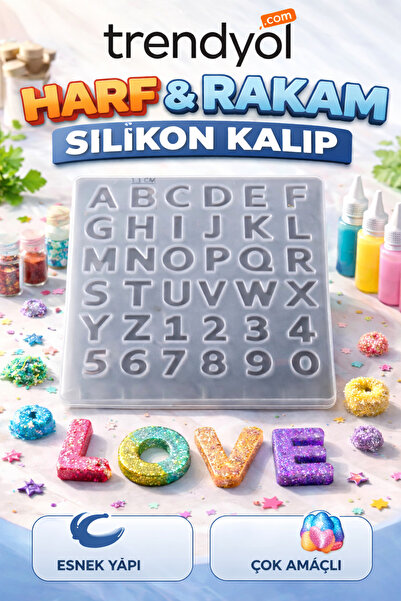 stonechem Epoksi Silikon Harf Kalıbı Büyük Harfler 1.7 cm Küçük Boy 36’lı Set