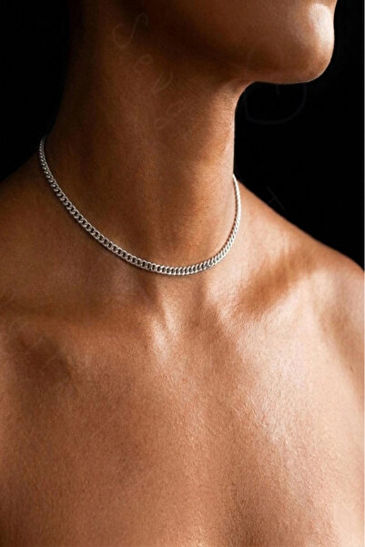 SEVGİLİ TAKI Thin Gourmet Steel Chain Choker Necklace - Series