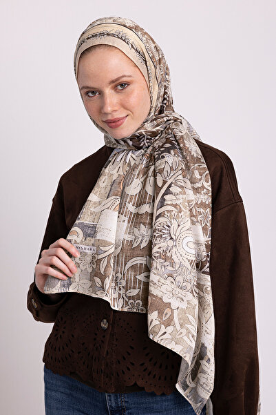 Ayshara Συλλογή Σφραγίδων Νακκάσιν - Λινό Φύλλα Μονόπλευρο Σάλι