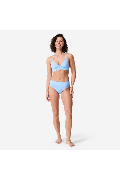 Decathlon Partea de jos a costumului de baie pentru femei cu talie înaltă - Albastru - Texturat - NORA VENICE