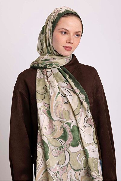 Ayshara Mihrimah Με σχέδιο Μονόπλευρο Σάλι - Πράσινο