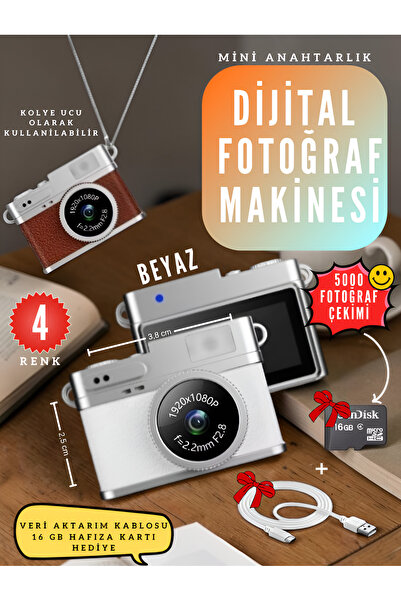 nextbuy Retro Dijital Fotoğraf Makinesi HD Video Kamera Mini Kolye Anahtarlık...