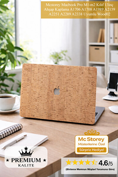 Mcstorey Macbook Pro M1-m2 Kılıf 13inç Ahşap Kaplama A1706 A1708 A1989 A2159 ...