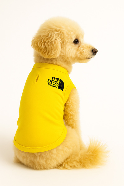 MPZ Pets Cat and Dog Outfit & Dress - Yellow the Dog Face Tank Top