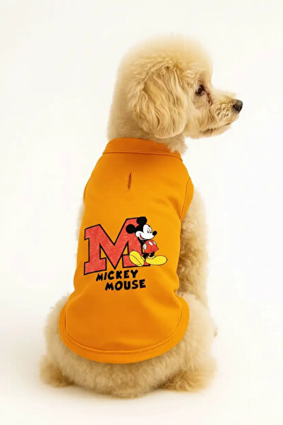 Generic Brand Cat and Dog Outfit & Dress - Orange Mickey Mouse Undershirt