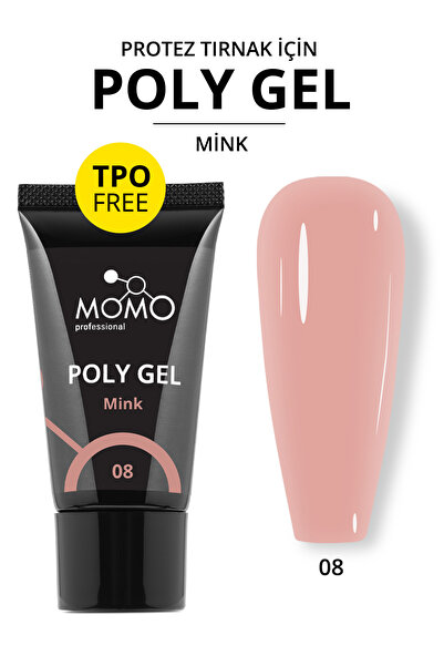 MOMO professional Protez Tırnak İçin Poly Gel, Poli Jel, No.08, Vizon, 30 gr,...