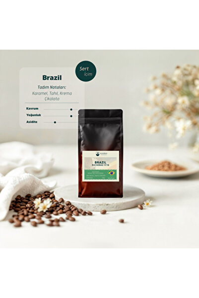 Brazil Çekirdek Kahve 250g - %100 Arabica - Taze Kavrulmuş - Yumuşak İçimli - Öğütme Seçenekli